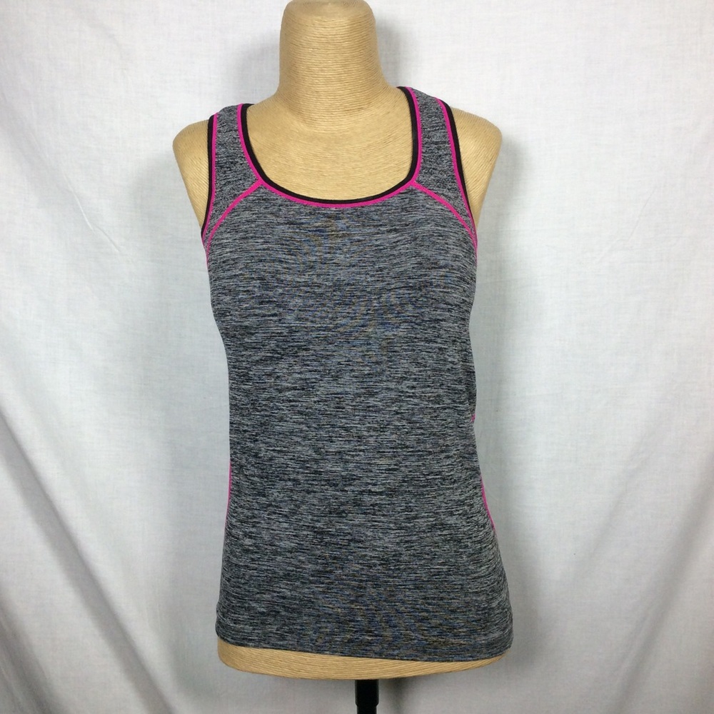 Kathy Black/Gray/Pink Racer Back Tank Top, Workout